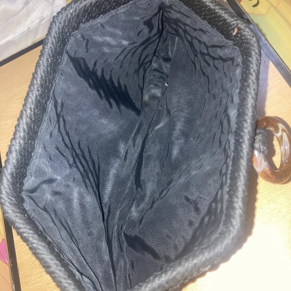 4/$25 Vintage Marbella Gray Macramé 70s Chunky Rope Flex Frame Clutch - Picture 5 of 8